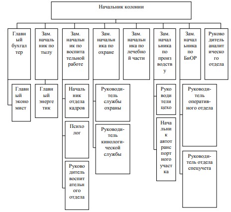 Рисунок 1 - Структура управления ФКУ «Исправительная колония № 49»